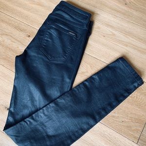 Zara pleather denim like pants